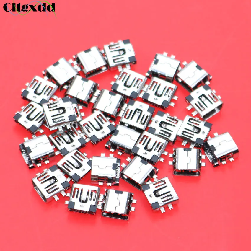Cltgxdd 1 ~ 100 шт мини usb Тип B гнездо разъем порта для передачи данных 180 градусов SMD SMT PCB