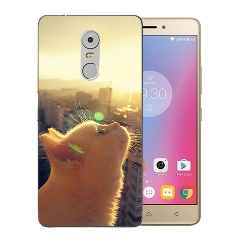 5 дюймов для Lenovo K6 Note чехлы силиконовый чехол Vibe задняя крышка матовая удача кошка