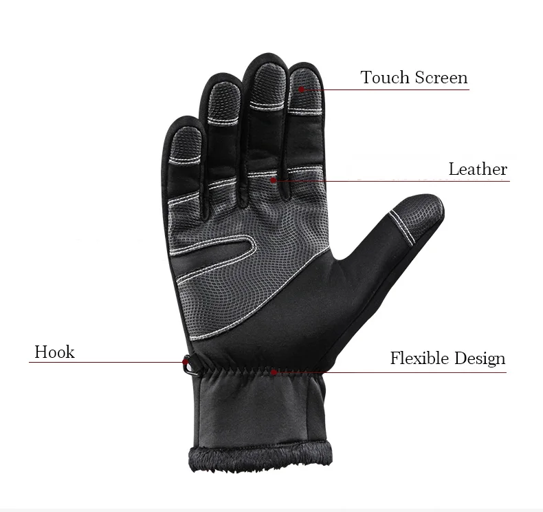 Зимние водонепроницаемые велосипедные перчатки с сенсорным экраном Guantes Bicicleta