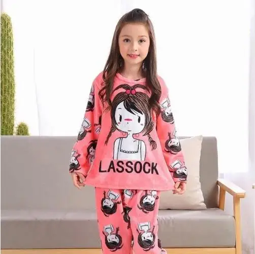 style 5 Детская теплая одежда для сна с длинными рукавами фланелевые пижамы с героями мультфильмов для мальчиков и девочек, Осень-зима, Детский коралловый бархат Главная Одежда - Цвет: style 5