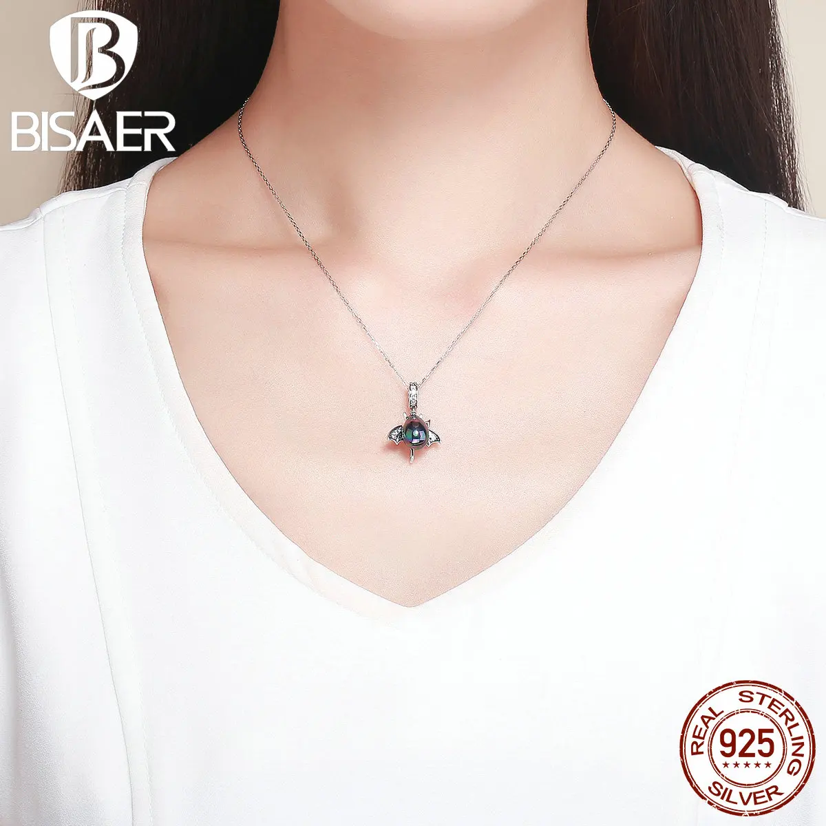 BISAER, 925 пробы, серебро, дьявол, яйцо, амулеты, злые яйца, циркониевые бусины, подходят для DIY браслетов, Стерлинговое серебро, ювелирные изделия, ECC1063-K