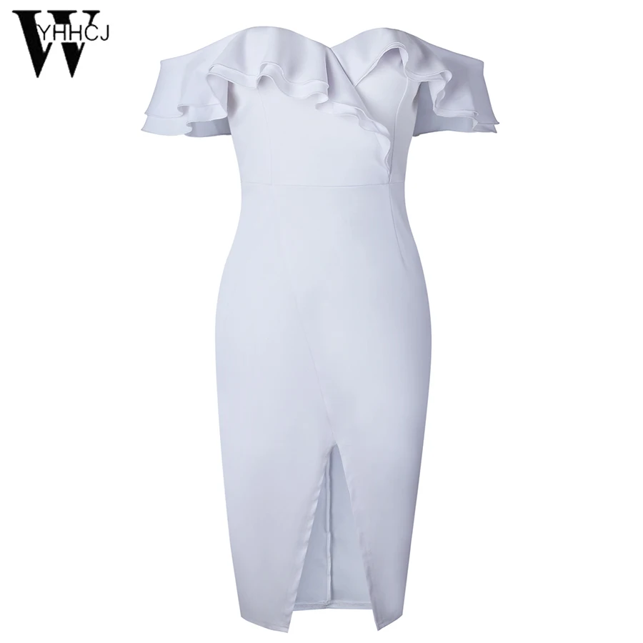 WYHHCJ 2018 Новое Бандажное платье вечернее в стиле знаменитостей Vestidos сексуальное