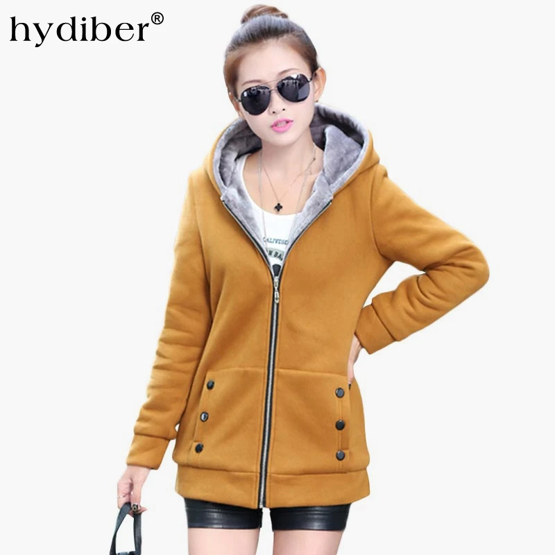 HYDIBER 2018 осенне-зимние куртки женские повседневные толстовки с капюшоном пальто