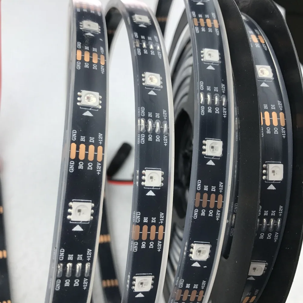 30 светодиодов/м 5 м WS2815 DC12V Адресуемая полноцветная RGB 5050 Светодиодная лента