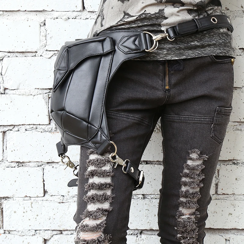 Высокое качество из искусственной кожи унисекс поясная нога сумка мотоциклист