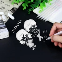 1pc 0 8mm white ink color photo album gel pen cute unisex pen gift for kids stationery office learning school supplies