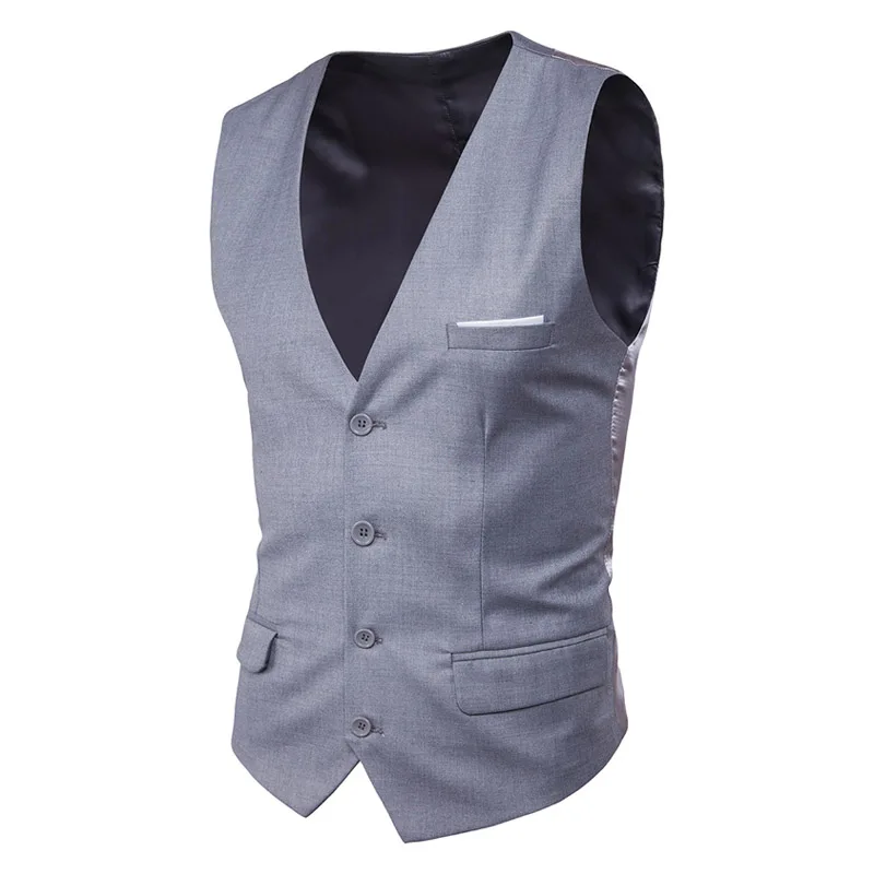 AOWOFS 6XL жилет Для мужчин Solid Slim Fit мерсеризации Homme Plus Размеры Повседневное костюм