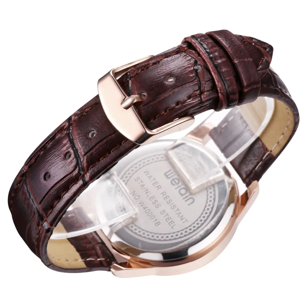 WEIQIN увеличительное стекло Дата модные часы для женщин розовое золото Чехол