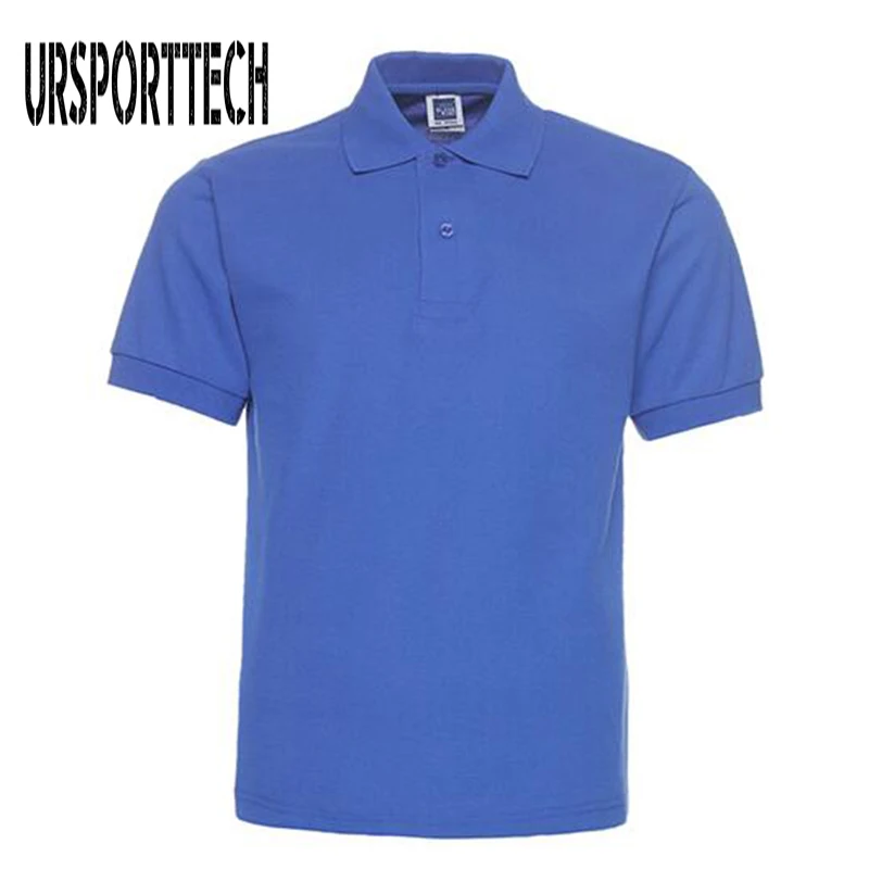 Мужская хлопковая рубашка поло с коротким рукавом однотонная|camisa polo|men polo shirt