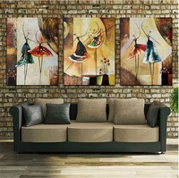 3 pieces nordic home decoration posters abstract ballet dancer angel girls art canvas painting wall art pictures for living room