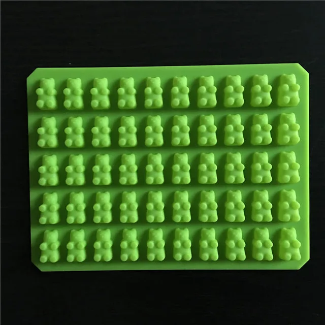 green no straw Новые кухонные инструменты для выпечки, 1 набор, 50 полости, силиконовая форма для торта конфета, форма для льда - Цвет: green no straw
