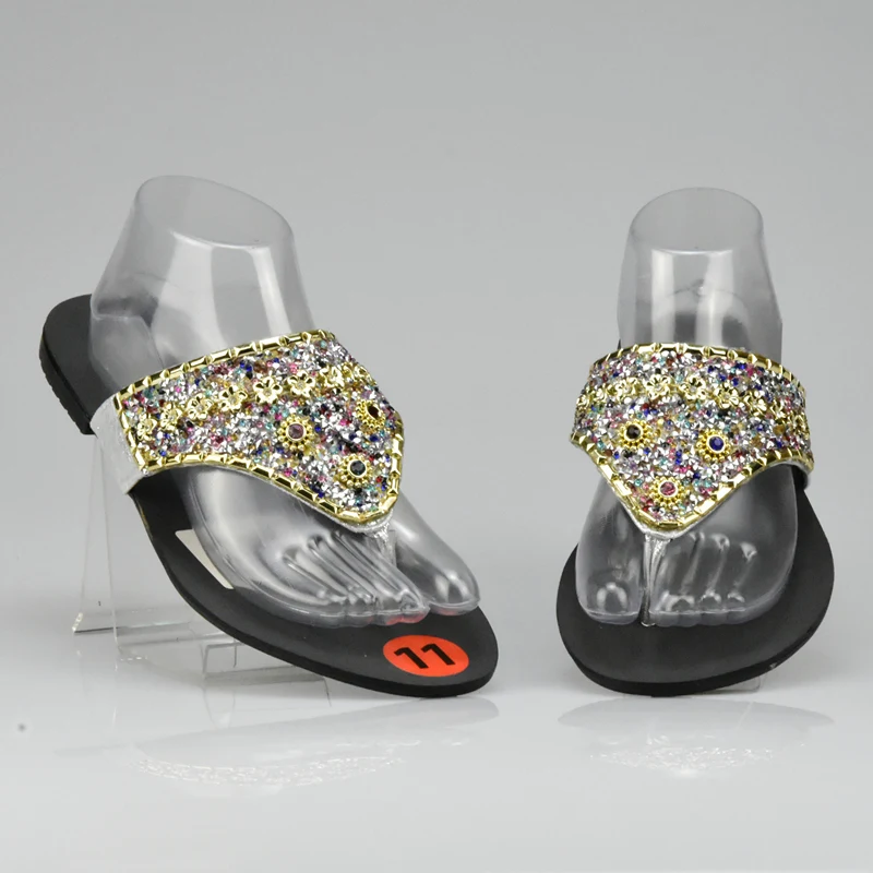 

New Arrival Sliver Color Ladies Sexy Low Heels Women Pumps Fashion Slip on Women Summer Slipper Shoes Decorated with Rhinestone