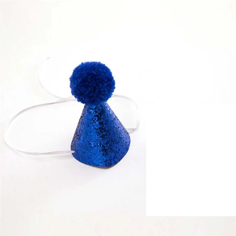 hat dark blue Прекрасный кукольный собачий Кот праздничный колпак галстук-бабочка Корона кружева Дети шляпы для детской вечеринки Галстуки для дней рождения и вечеринок аксессуары для домашних животных - Цвет: hat dark blue