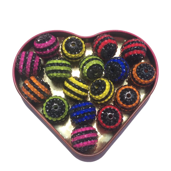 

Rhinestone Ball Beads Mixed Black Stripes for Kids Christmas Jewelry 22 mm 5 pcs Resin Stripe Jewelry making beads