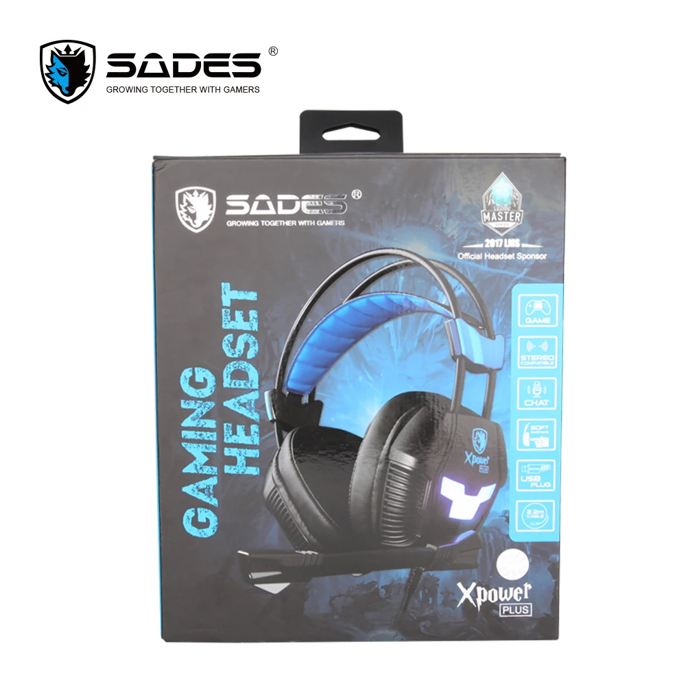 SADES Xpower Plus игровая гарнитура Gamer наушники стерео объемный звук 2 уровня вибрации
