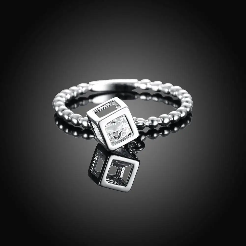 Новинка 2017 серебряное цветное кубическое кольцо квадратные игральные кубики