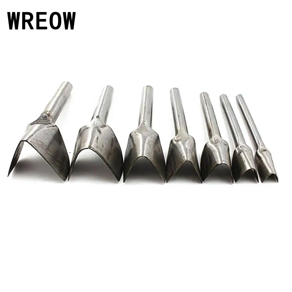 

DIY 7Pcs Handwork Leather Tool Belt Round Fillet Shaped Punch Tail Cut Round Belt Punch 10-40mm