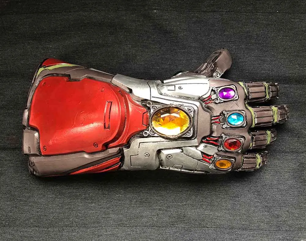 Перчатка Железного человека со светодиодами Thanos Infinity Gauntlet Мстители Endgame Железный человек Nano Gauntlet Armor Tony Stark реквизит для косплея - Цвет: silver gauntlet