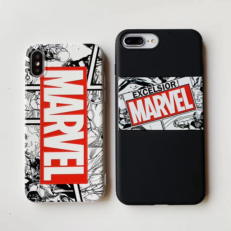 Hot American comics Captain cover case for iphone 6 S 7 7plus 8 8plus X 10 XR XS Max Soft silicon Marvel 3D relief phone coque |