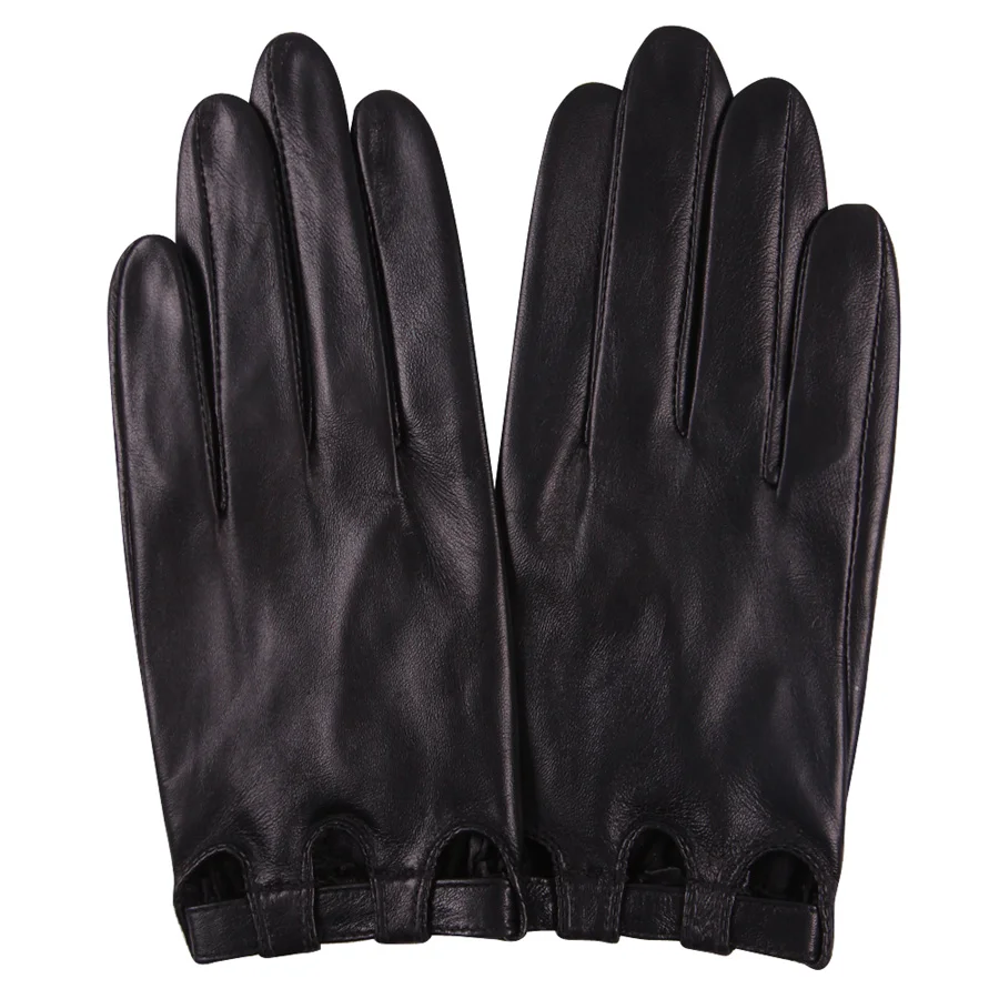 

Spring Autumn Winter Leather Gloves Lady Driving Locomotive Fashion Lining Gloves Touch Screen Sheepskin Thin Section L17047-5