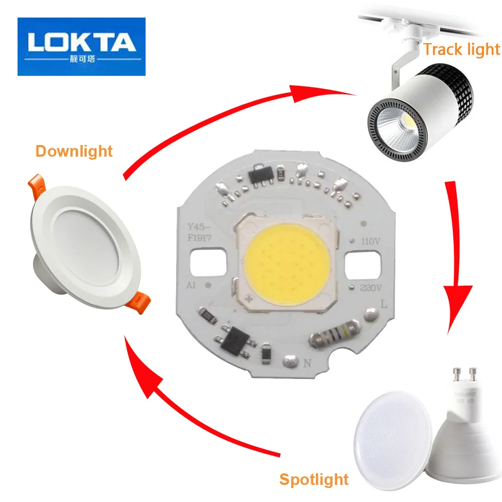 10 шт./лот светодиодный фонарик чип Вт 12 15 реального мощность 220 В вход Smart IC DIY для