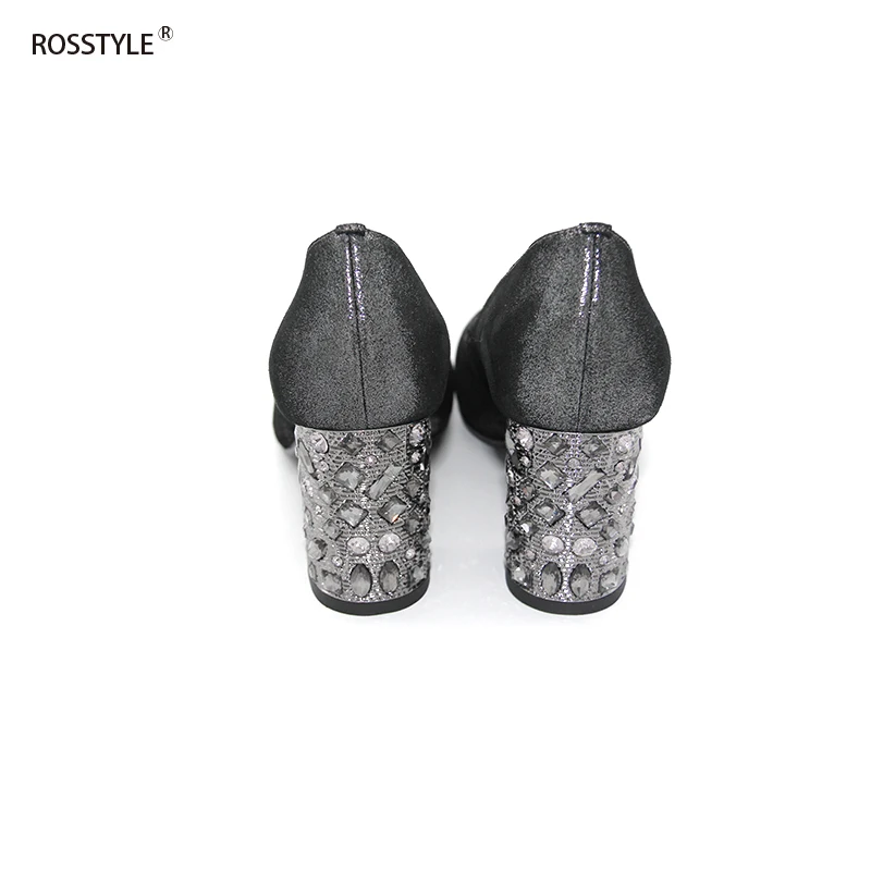 ROSSTYLE Ladies Pumps Fashion Spring Autumn Sexy Round Toe Slip-On Classic Genuine Leather Office Women Shoes Silver Green C8 | Обувь