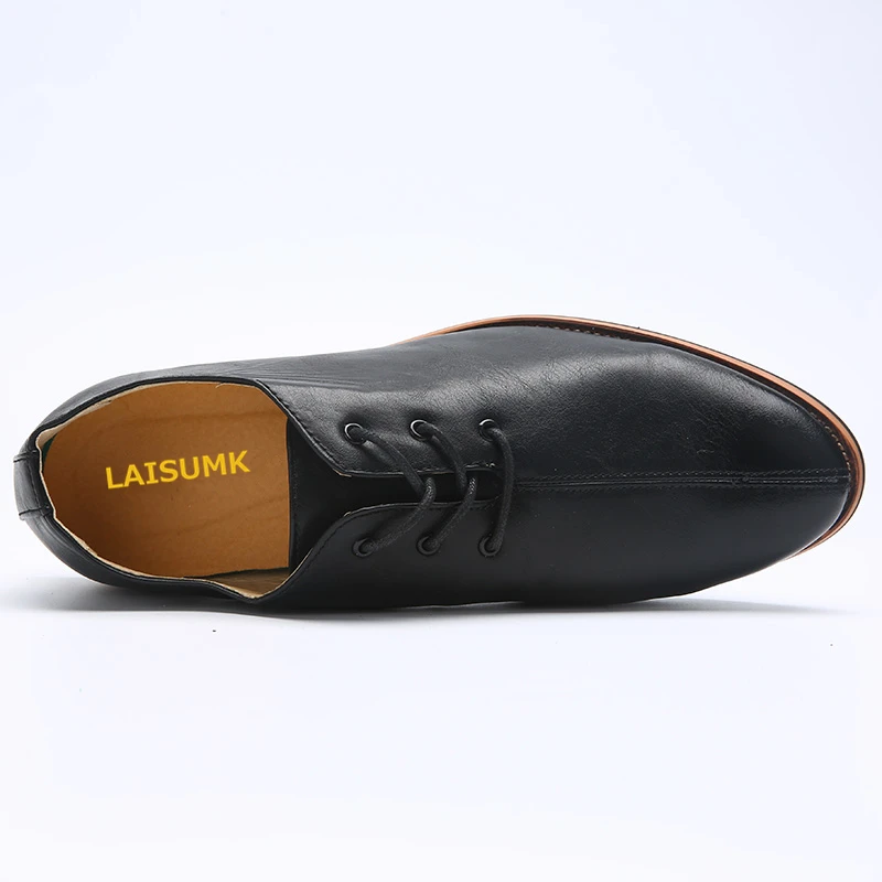 

2020 LAISUMK Men Shoes Leather Top Brand Men's Oxfords Dress Shoes Spring Autumn Loafers Fashion Flats Casual Male Man Shoes