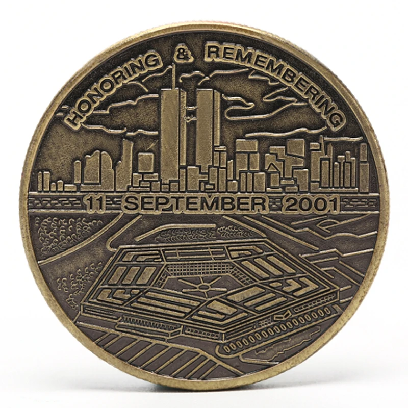 США September 11th позолоченная памятная монета US Eagle Challeng Metal Challenge МОНЕТА и вызов