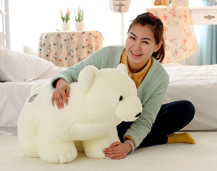 Фото Большой размер плюшевый милый белый медведь игрушка огромный стоячий полярный