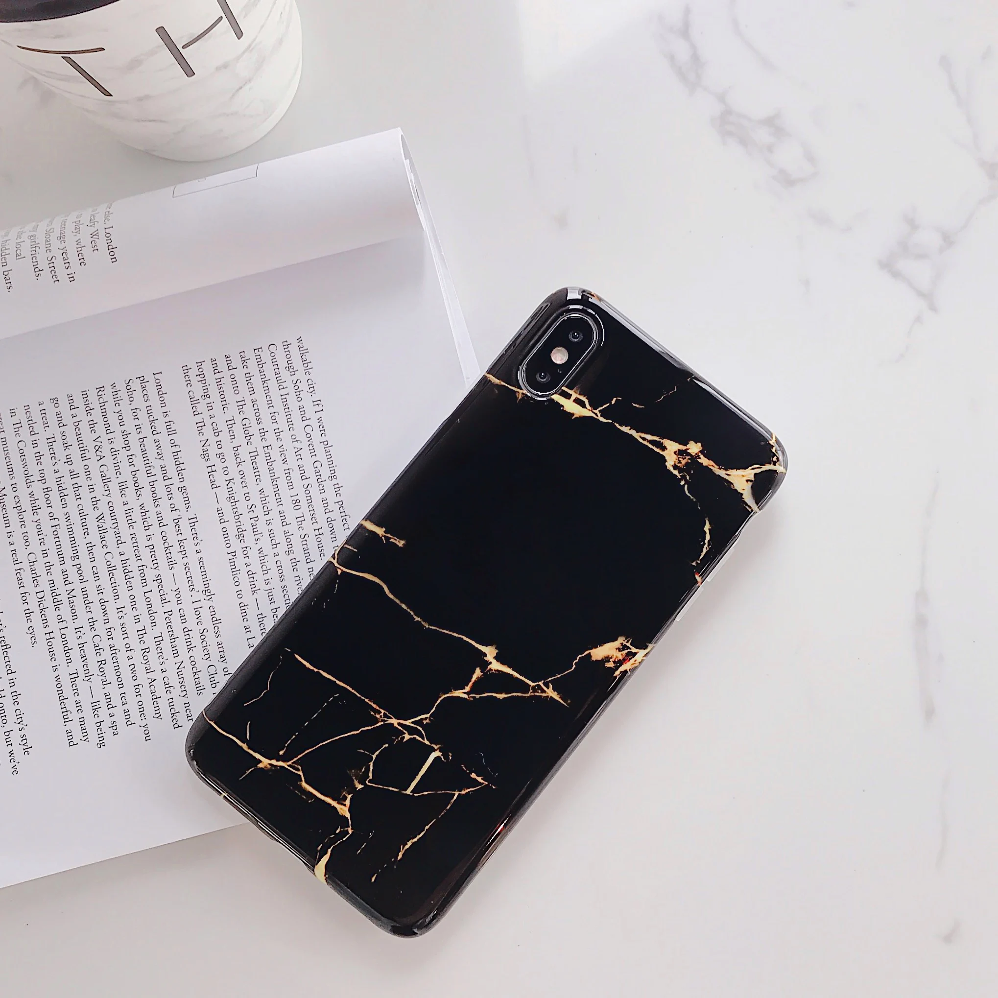 Popular Fashion Glossy Light Pink Blue White Black Marble Phone Cases Cover for iPhone 7P 6 6S 7 8 Plus XS Max XR X Coque Fundas |
