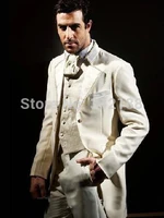 custom made color and size ivory groom tuxedos groomsmen best man suit mens wedding suits bridegroom suit jacketpantsvesttie