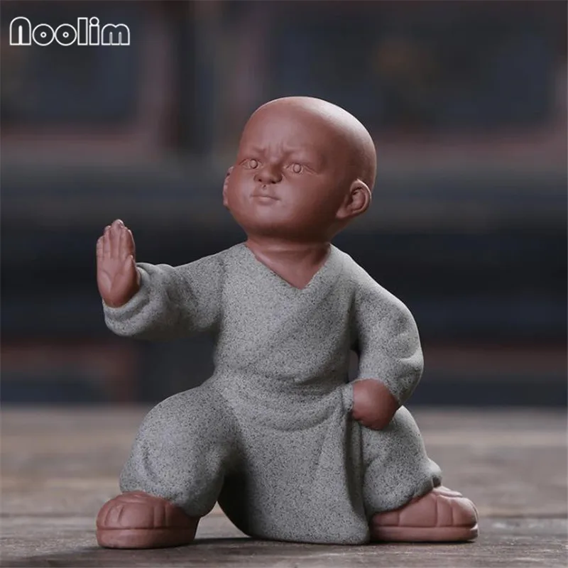 6 Творческий керамика Тай Chi Kung фу фигурки "Маленькие монахи" орнамент Малый Чай домашних животных Бутик Украшение стола интимные аксессуары - Цвет: 6