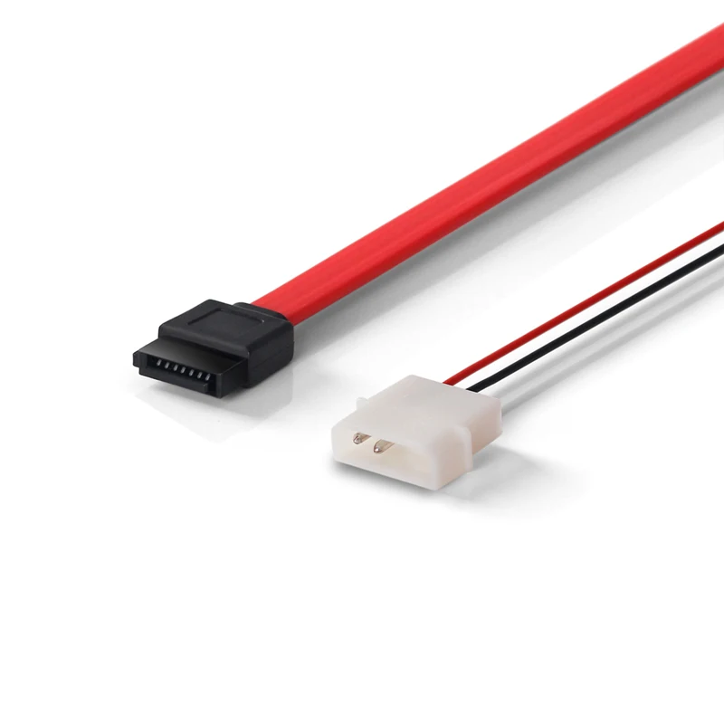 ULT BEST Slimline SATA 7 + 6 13pin данных Мощность сплиттер тонкий Molex IDE/SATA 4PIN с 7pin 30 см для