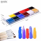 12 видов цветов флэш-тату для лица краска для тела с Imagic кисти масляная живопись искусство для вечеринки на Хэллоуин нарядное платье красота Макияж инструмент E