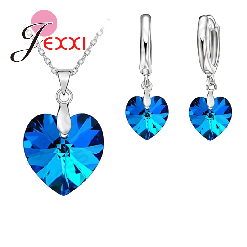 Женское колье из серебра 925 пробы с подвеской в виде сердца|accessories set|gift policeaccessories