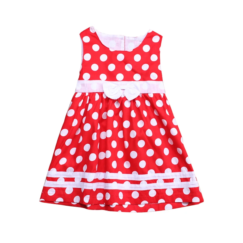 Платья для маленьких девочек летнее платье-жилет с бантом платье в горошек без
