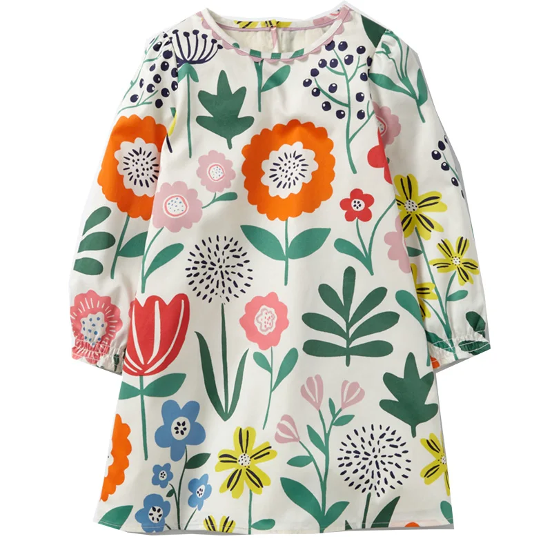 Toddler Dresses Baby Girls Clothing Cotton New Long Sleeve Dress Tunic Jersey Princess Costume for Kids Clothes | Детская одежда и