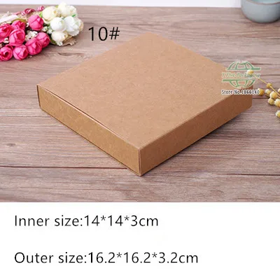 

14*14*3cm Kraft Paper Drawer Box Blank Candy Paper Box Handmade Soap Gift Box 200pcs/lot Free shipping