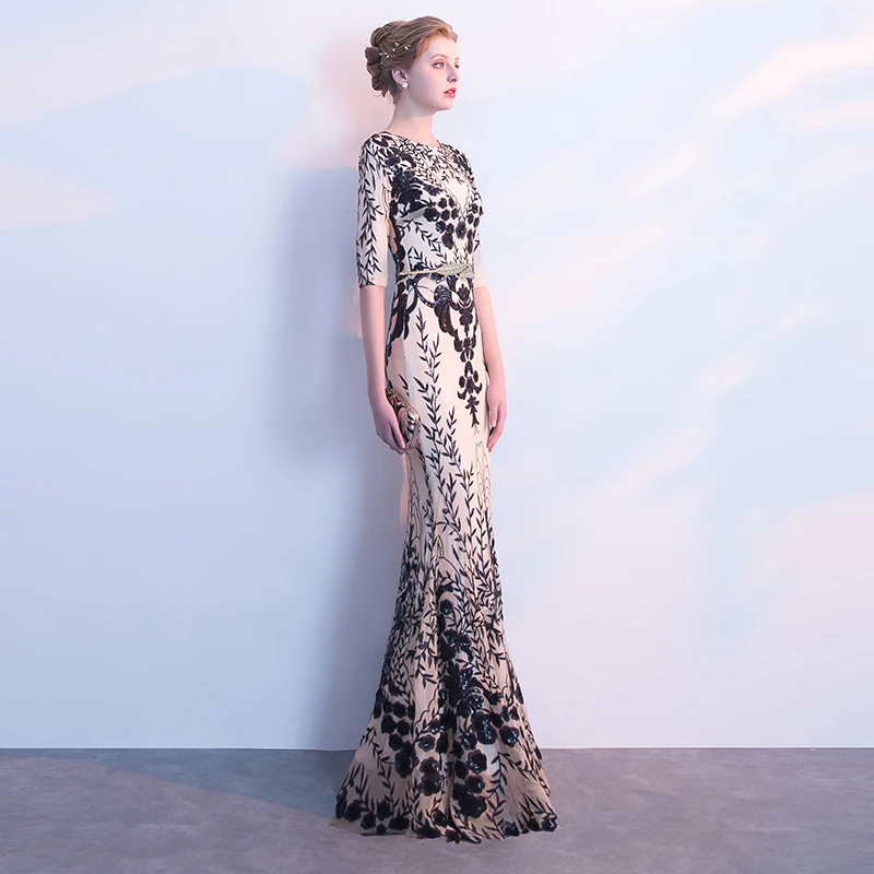 FADISTEE Новое поступление элегантное вечернее платье вечерние платья Vestido de Festa платье с блестящими пайетками с короткими рукавами сексуальное стрейчевое платье для выпускного вечера