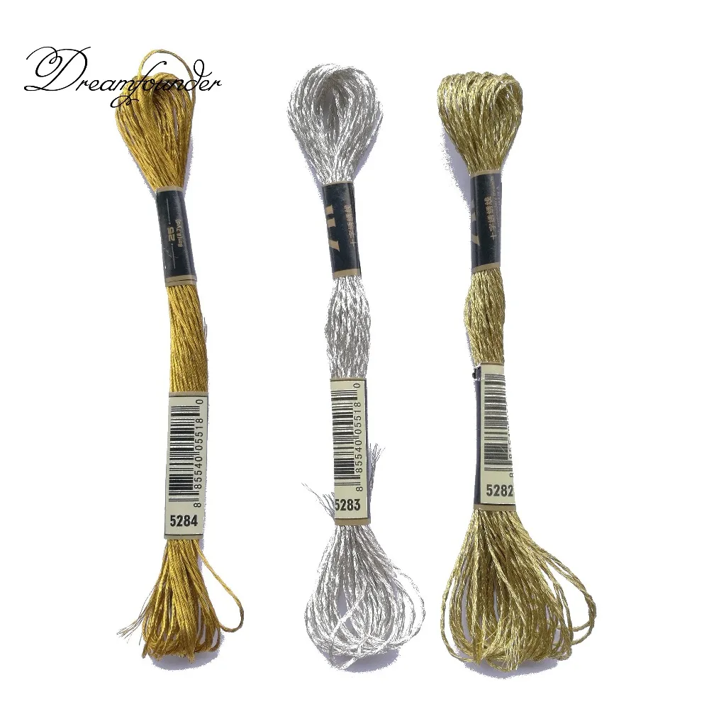 1 шт. металлизированной нитью для вышивка крестиком того же цвета мулине DMC 5283