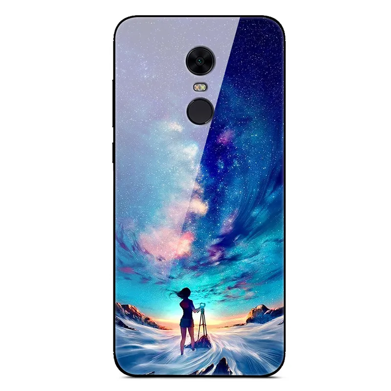 40 Для Xiaomi Redmi 5 Plus чехол 5,9" PC Пластиковый стеклянный чехол для телефона черный TPU бампер чехол для Xiaomi Xiomi Redmi 5 Plus 5 Plus чехол - Цвет: 40