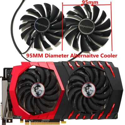GAMING Cadrs Fan 85 мм/95 мм HA9010H12F-Z PLD10010S12HH VGA GPU карты кулер вентилятор для MSI RX480 RX580 RX470 RX570 Броня игровые карты охлаждения - Цвет лезвия: GAMING Cadrs Fan