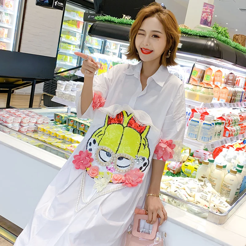 2019 Весна и лето длинные платья с блестками женская мода расшитая бисером нашивка