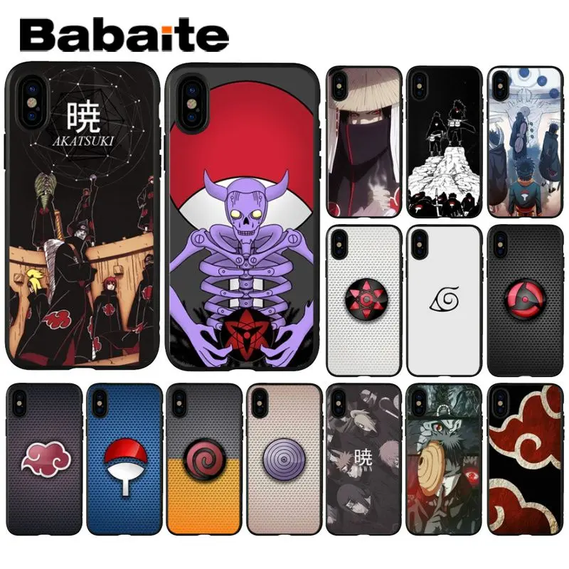 Babaite Naruto Akatsuki Uchiha DIY Окрашенные аксессуары для телефонов Чехол для Apple iPhone 8 7 6 6 S Plus X XS MAX 5 5S SE XR чехол