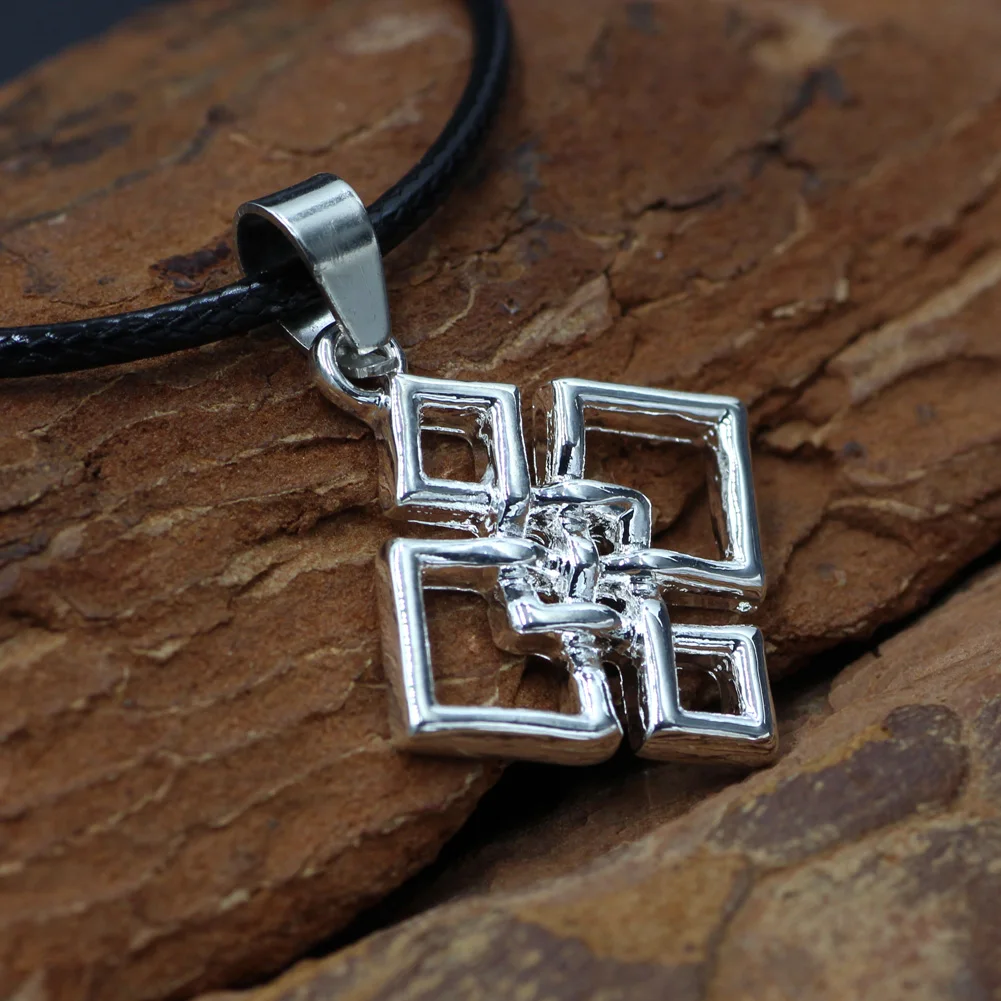 Ожерелье youe shone Knot кулон четвертичного цвета сплав квадрат Ирландская защита