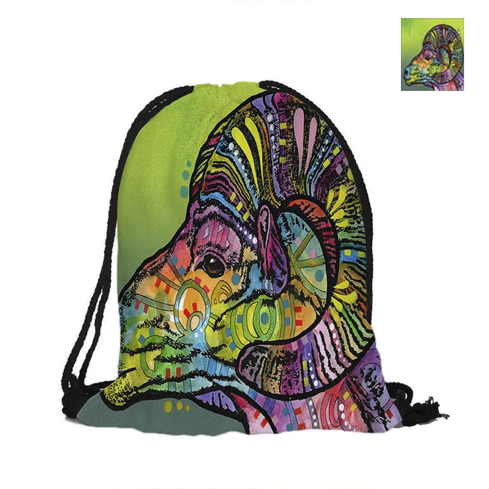 Рюкзак на шнурке с принтом козы для пляжа школы шопинга модные сумки из
