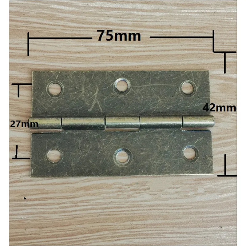 

Vintage Bronze Cabinet Door Luggage Hinge,6 Holes Decor,Furniture Decoration,Antique Old Iron Hinges,75*42mm,10Pcs