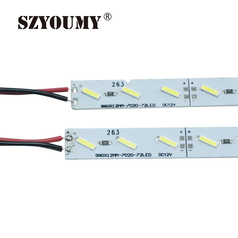 SZYOUMY 150X1M SMD 7020 72 LED s жесткая световая полоса светодиодная холодный белый теплый 12 В