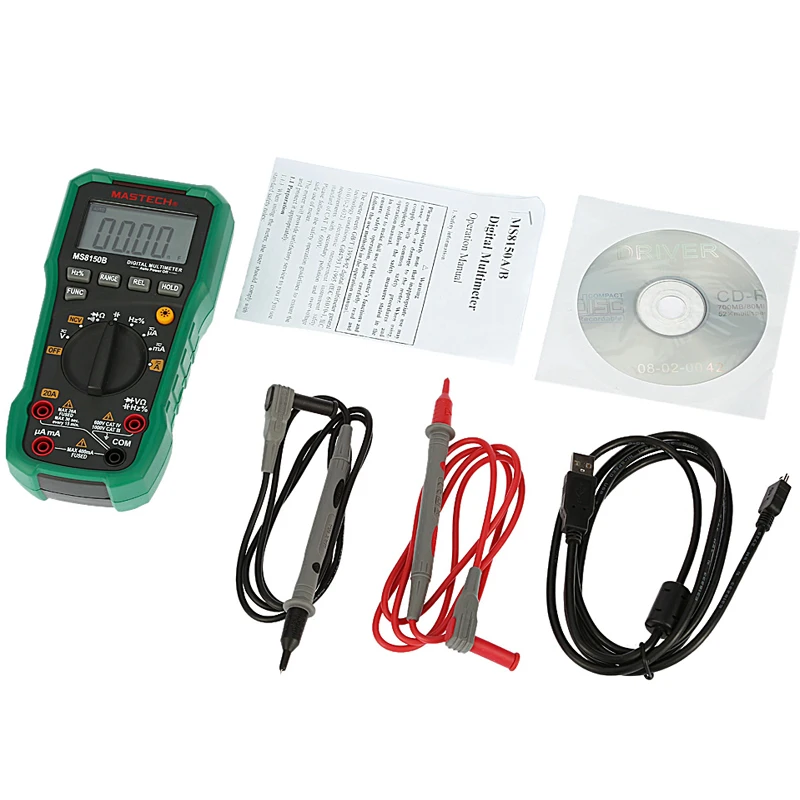 Цифровой Мультиметр Mastech MS8150B портативный тестер измеритель напряжения тока сопротивление электрический USB Tecrep диагностический инструмент