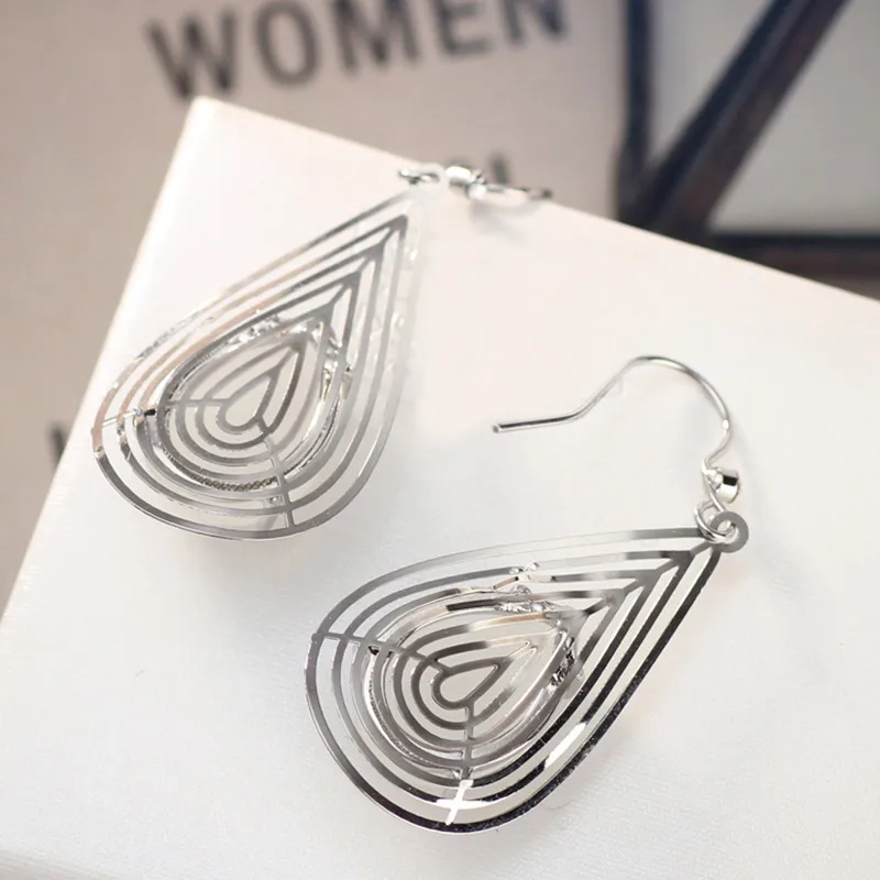 Серьги-подвески Neoglory с белыми стеклянными стразами женские Винтажные Ювелирные